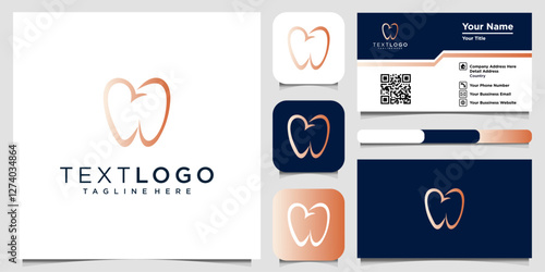 modern dental clinic tooth logo design vector illustration business card