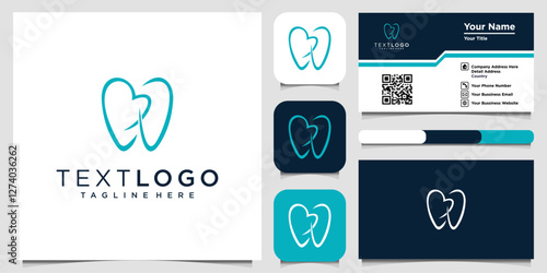 Dental clinic tooth logo design and letter B abstract dental symbol icon in modern design style. business card concept style