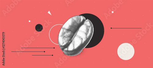 Abstract coffee bean art in pop art style for modern design