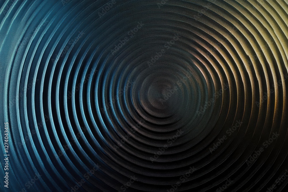 Concentric Circles Ripple Outward Creating Mesmerizing Visual Effect with Metallic Texture Concentric Circles Ripple Outward Creating Mesmerizing Visual Effect with Metallic Texture