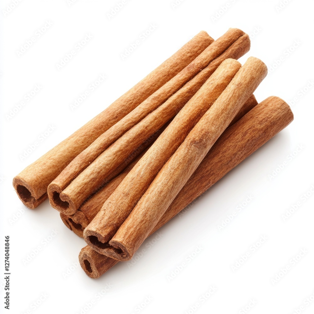 Cinnamon sticks isolated on white background, cooking spice Cinnamon sticks isolated on white background, cooking spice