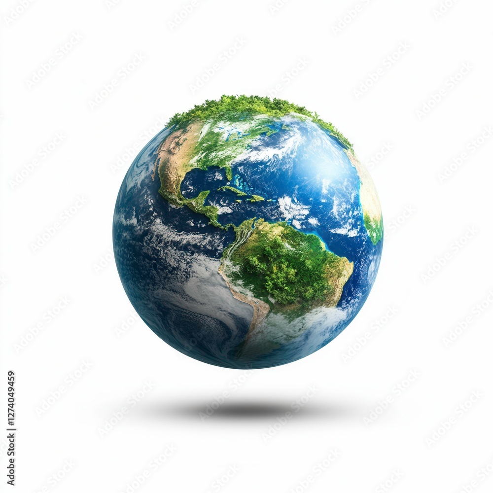 Fototapeta premium Earth with Greenery and Trees Representing Nature and Sustainability