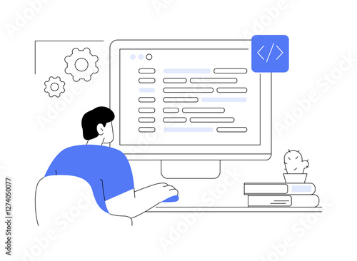 Software developer isolated cartoon vector illustrations.