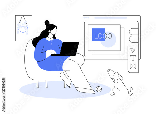 Graphic designer isolated cartoon vector illustrations.