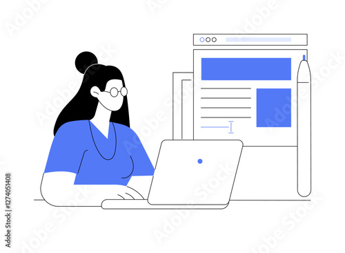 Copywriting isolated cartoon vector illustrations.