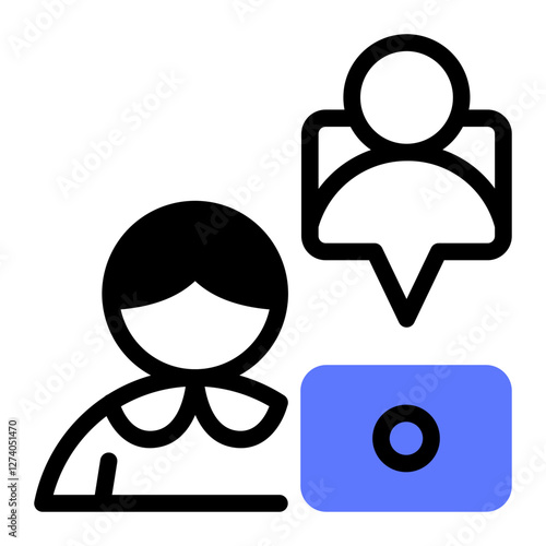 This Telecomuting icon is suitable for Business Motivation, Business Improvement, etc.