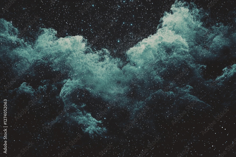 Fototapeta premium A digital environment filled with glowing blue particles and lines generates a futuristic and ethereal ambiance, one that is highly reminiscent of the settings found in science fiction