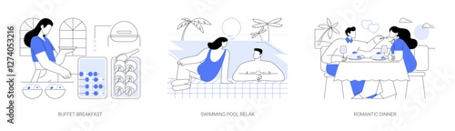 Luxury resort isolated cartoon vector illustrations se