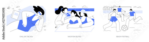 Beach time isolated cartoon vector illustrations se