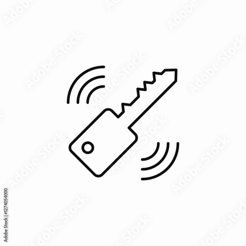 wireless car key icon sign vector