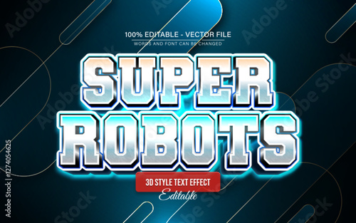 Super robot silver 3d text effect editable