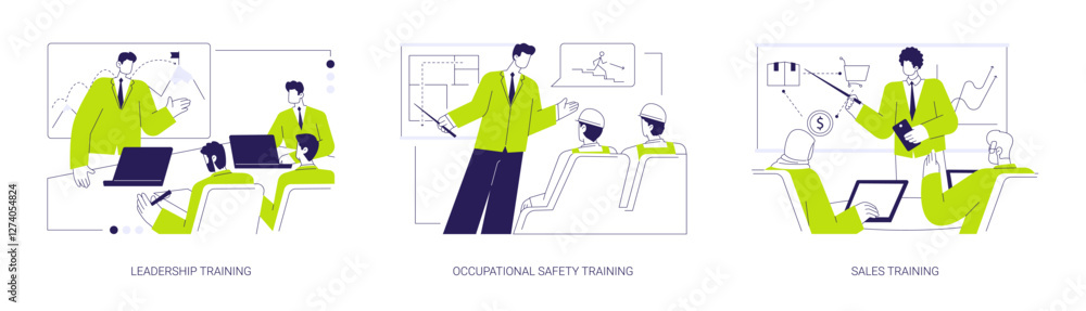 Employee training abstract concept vector illustrations. Employee training abstract concept vector illustrations.