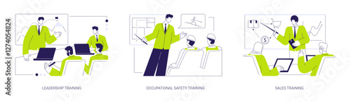 Employee training abstract concept vector illustrations.