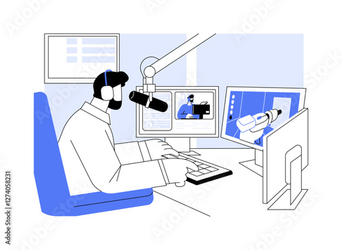 E-sport streaming isolated cartoon vector illustrations.