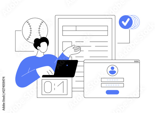 Sport betting license isolated cartoon vector illustrations.
