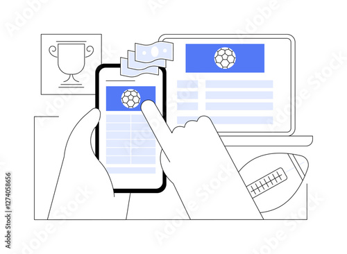 Sport betting app isolated cartoon vector illustrations.