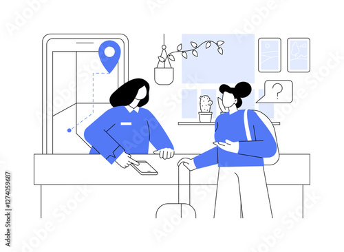 Hostel customer service isolated cartoon vector illustrations.