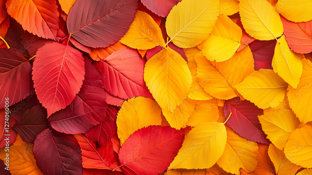 vibrant display of autumn leaves in red, yellow, and orange hues vibrant display of autumn leaves in red, yellow, and orange hues