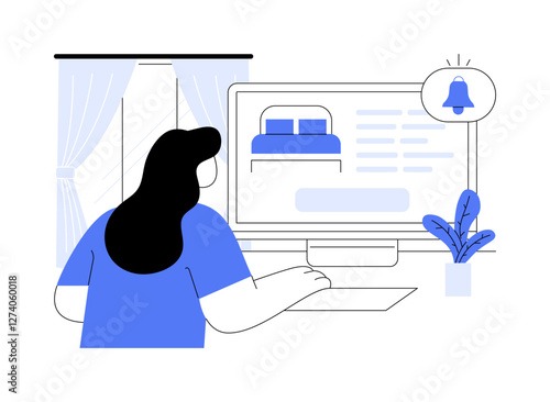 Process rental booking isolated cartoon vector illustrations.