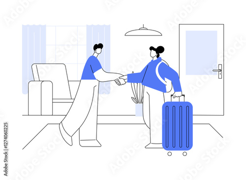 Welcoming guests isolated cartoon vector illustrations.