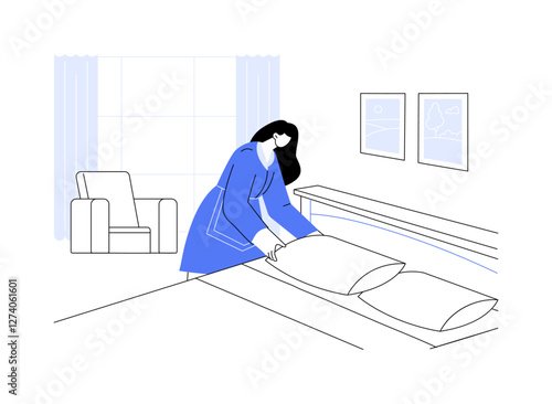Guesthouse preparation isolated cartoon vector illustrations.
