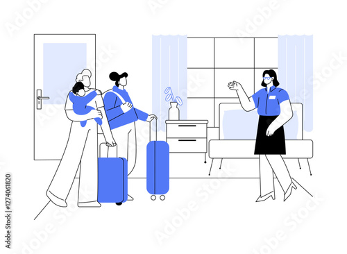 Guesthouse host isolated cartoon vector illustrations.