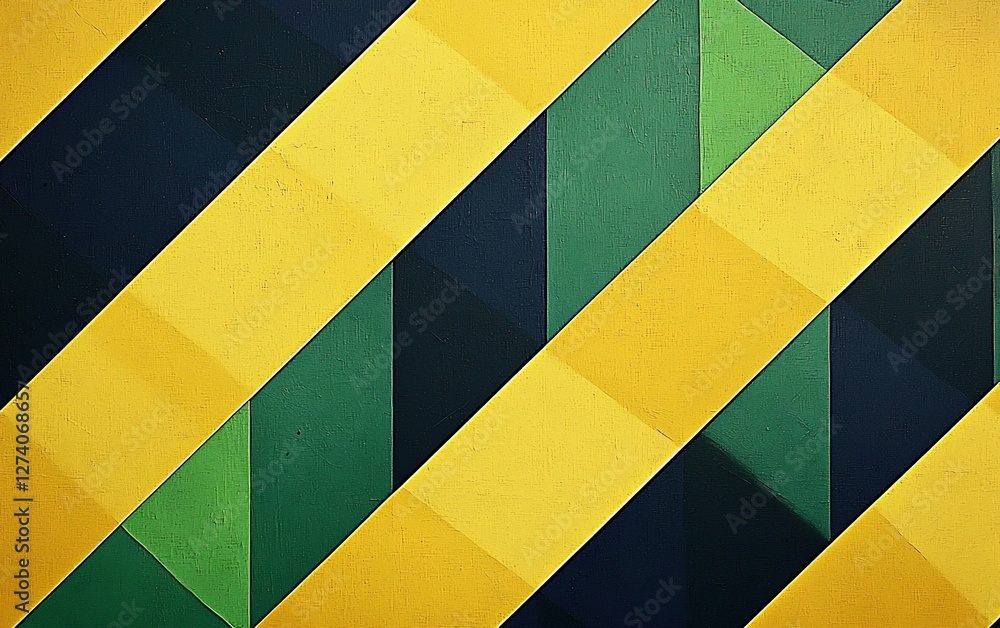 Abstract diagonal stripes in yellow, green, and dark blue. Abstract diagonal stripes in yellow, green, and dark blue.