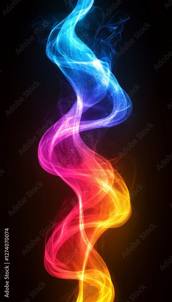 Abstract Luminous Waves of Electric Blue, Magenta, and Fiery Orange on a Dark Textured Background Abstract Luminous Waves of Electric Blue, Magenta, and Fiery Orange on a Dark Textured Background
