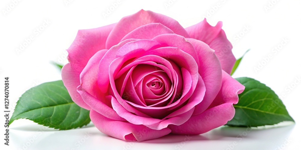 Blooming Pink Rose with Softly Curved Delicate Petals Blooming Pink Rose with Softly Curved Delicate Petals
