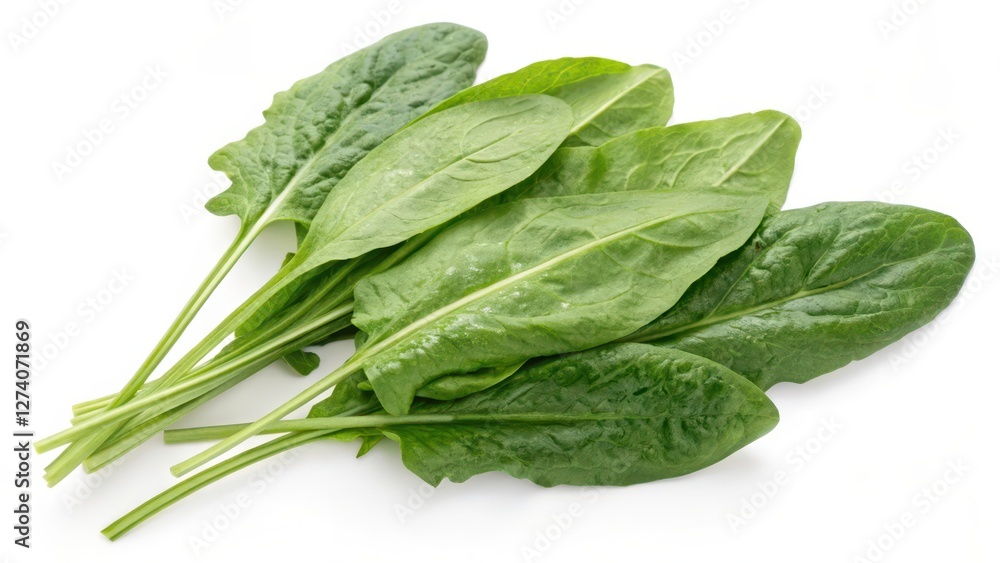 Fresh Spinach Leaves on White Background Fresh Spinach Leaves on White Background