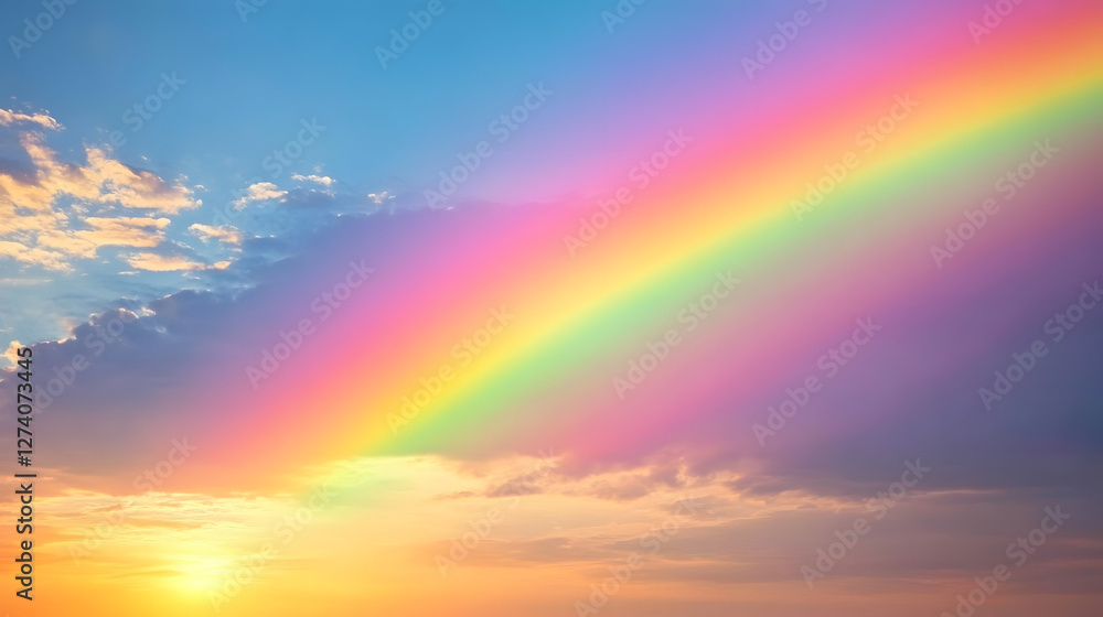 Fototapeta premium Colorful sky with pastel clouds, beautiful and dreamy 