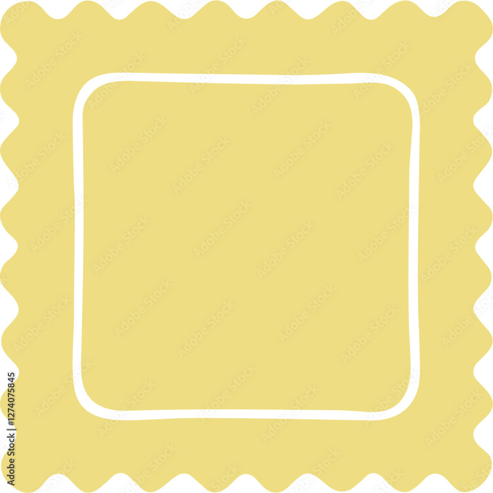 Wavy Square Frame Hand drawn Illustration Vector Wavy Square Frame Hand drawn Illustration Vector