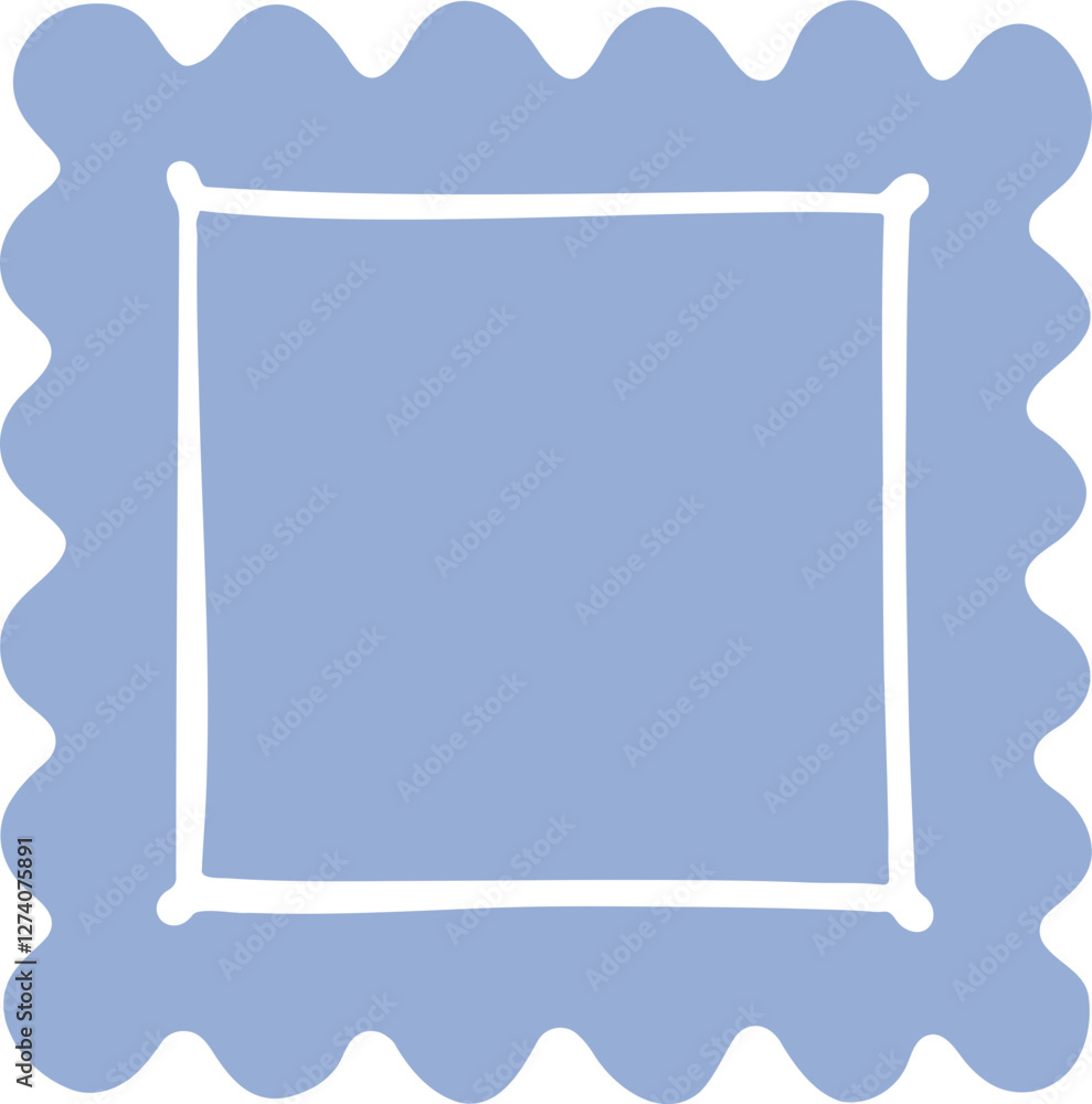 Wavy Square Frame Hand drawn Illustration Vector Wavy Square Frame Hand drawn Illustration Vector
