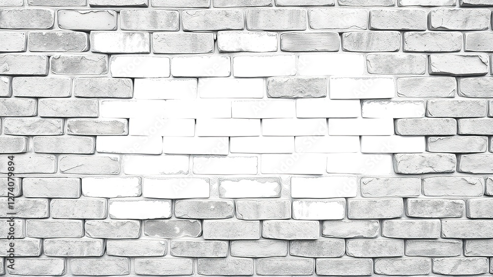 Fototapeta premium Aged Gray Brick Wall Provides Secluded Refuge for Wildlife