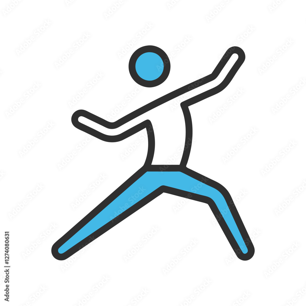 Flat Design Person Stretching Icon Flat Design Person Stretching Icon