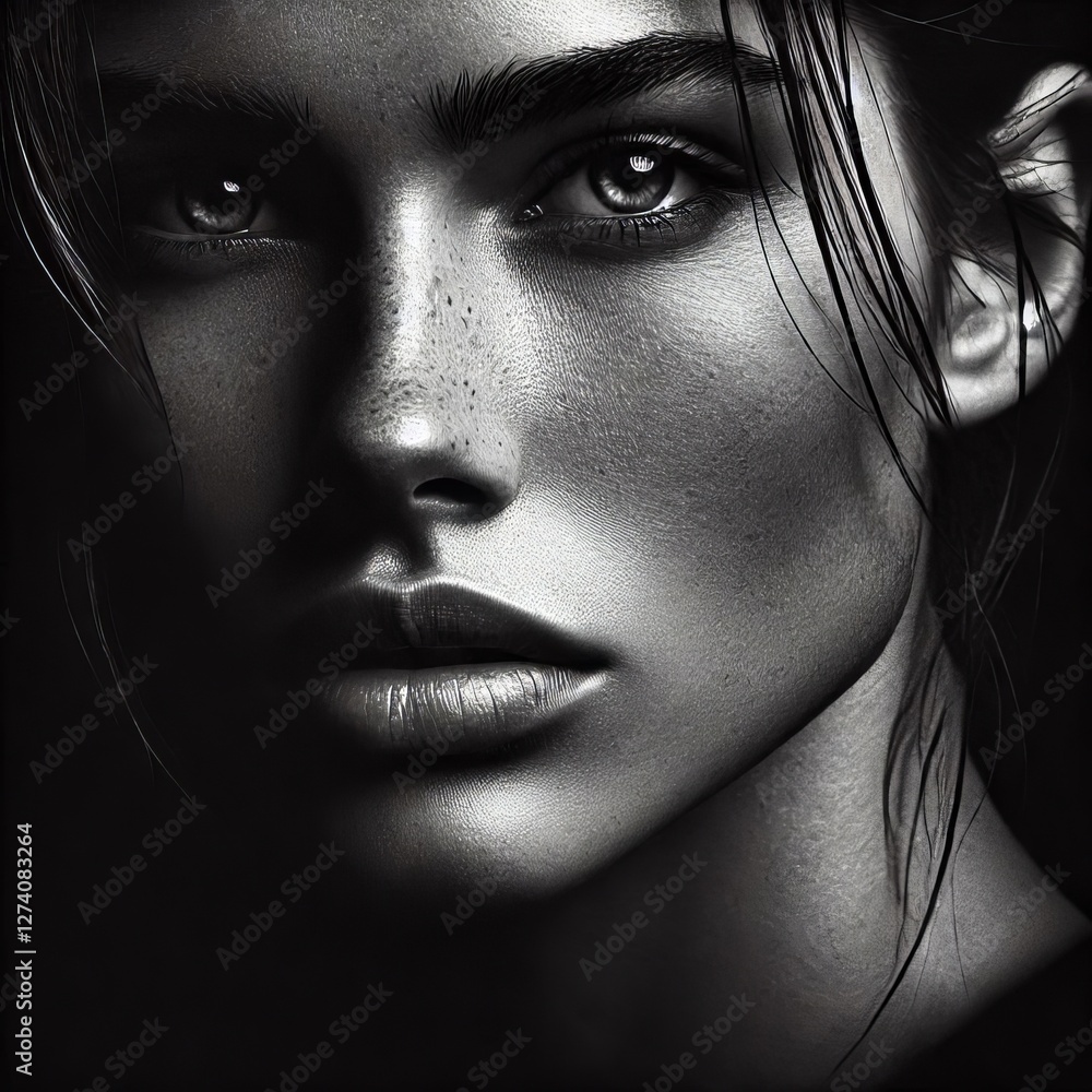 High Contrast Black and White Portrait Dramatic and timeless hig High Contrast Black and White Portrait Dramatic and timeless hig