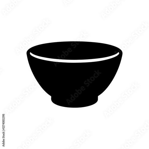 Bowl icon silhouette vector illustration on white background