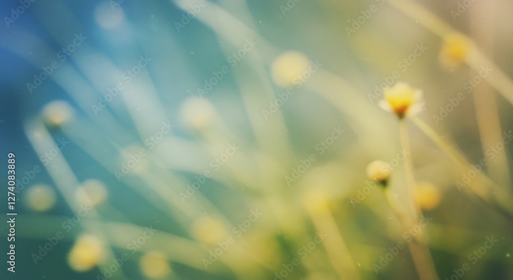 Obraz premium Spring Meadow with Blooming Flowers and Soft Blurred Background Generative AI