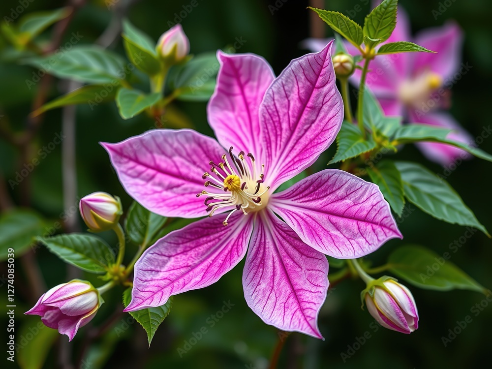 Clematis Peterae: A Cascade of Purple Blooms Clematis Peterae: A Cascade of Purple Blooms