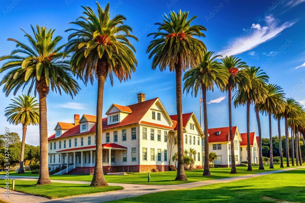 General Residence at Fort Mason with palm trees, San Francisco, California General Residence at Fort Mason with palm trees, San Francisco, California
