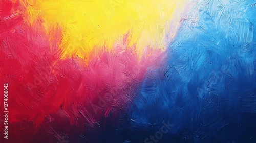 Vibrant Abstract Colorful Texture with Bold Red Yellow and Blue Brush Strokes for Art Projects