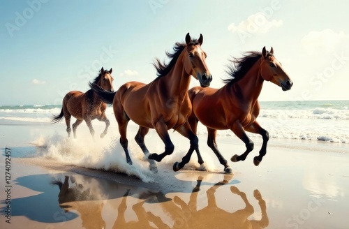 horse on the beach photo