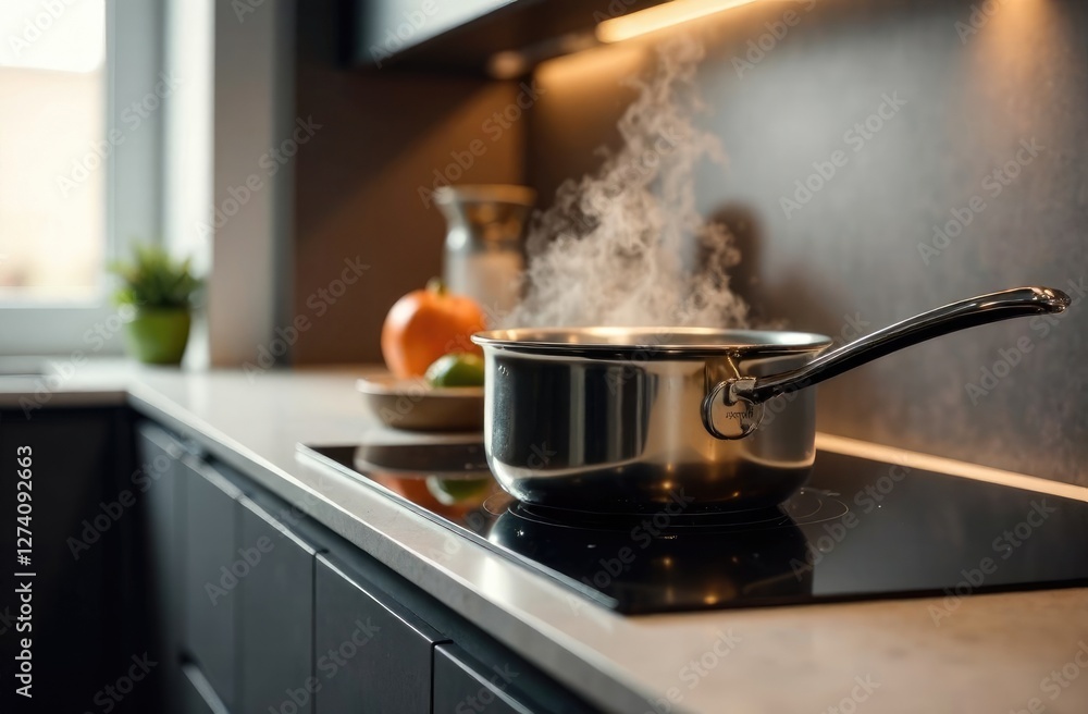 boiling water in a kitchen boiling water in a kitchen