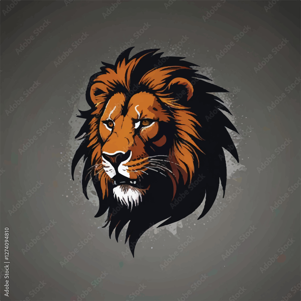 Fototapeta premium lion head vector illustration