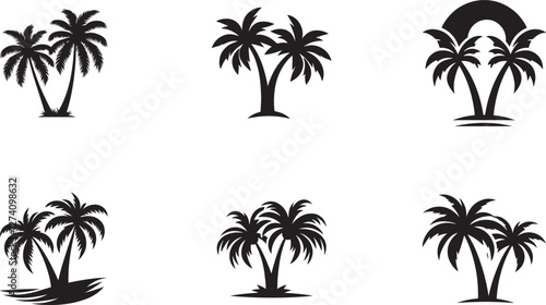 set of palm trees