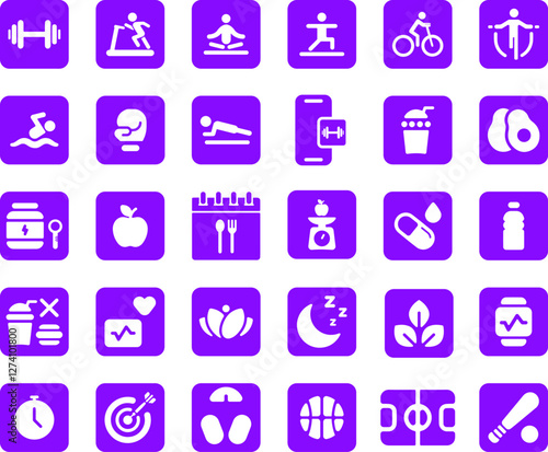 Healthy Lifestyle & Fitness Icon Pack. This Healthy Lifestyle & Fitness Icon Pack includes 30 high-quality vector icons designed for fitness apps, wellness blogs, nutrition websites, and health.