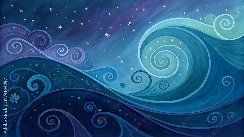 abstract blue background with waves