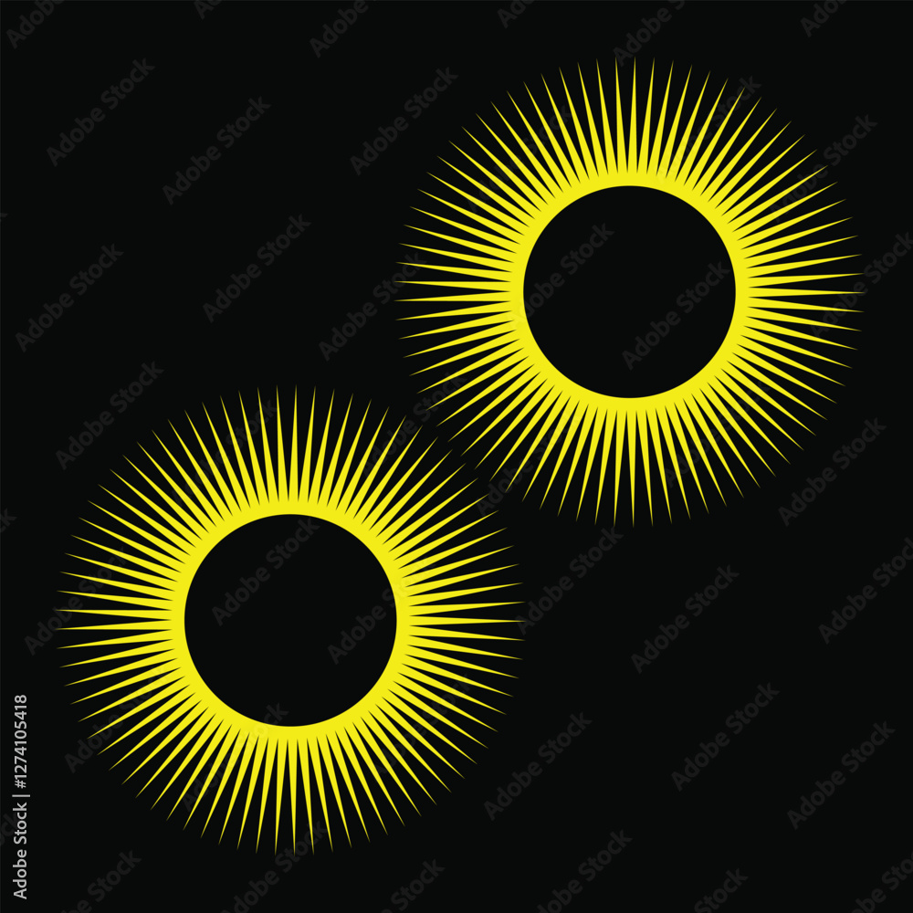 Fototapeta premium abstract background with golden rings and sun yellow design 