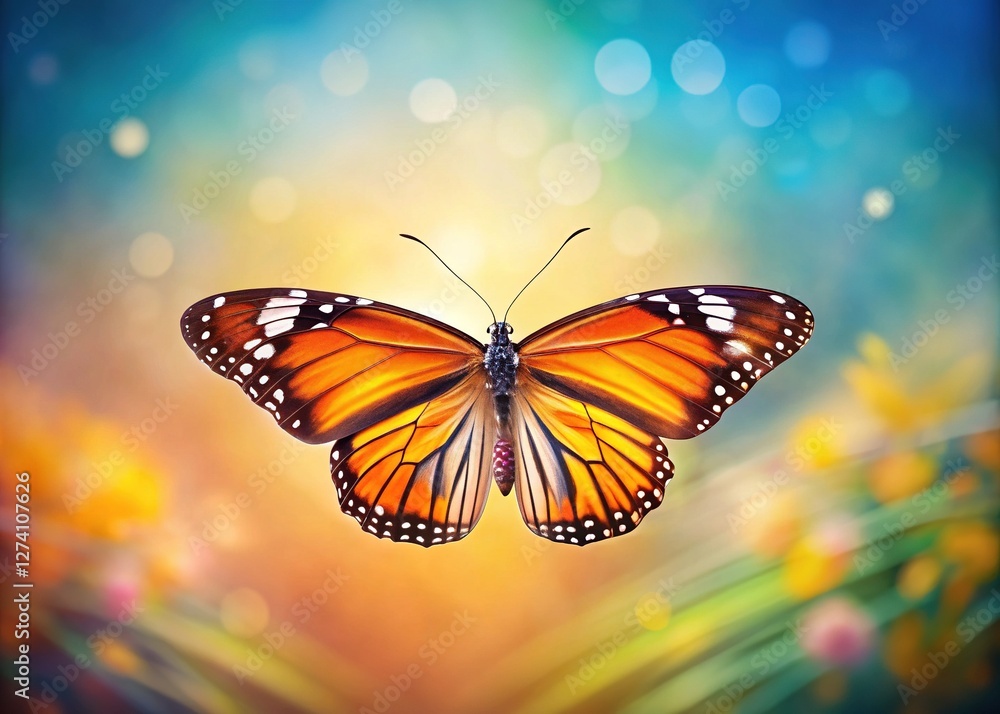 Fototapeta premium Stunning plain tiger butterfly, PNG format, perfect for design.