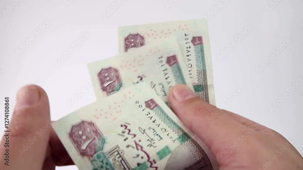 hand counting Egyptian pound bundle, hand counting Egyptian pound bundle,